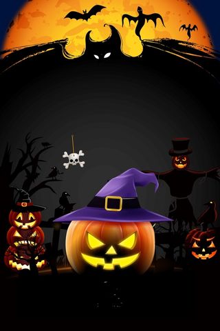 万圣节南瓜蝙蝠鬼混节日高清