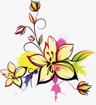 黄色清新花朵植物免抠
