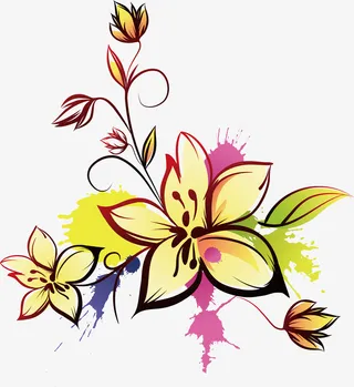 黄色清新花朵植物免抠
