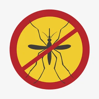 消灭害虫圆形黄色警告牌实物免抠