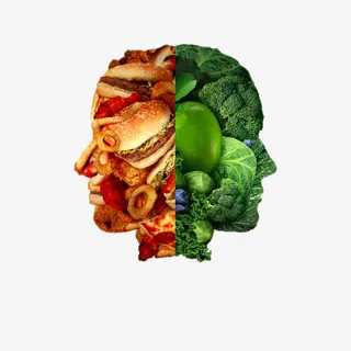 创意荤素各半边的人脑免抠