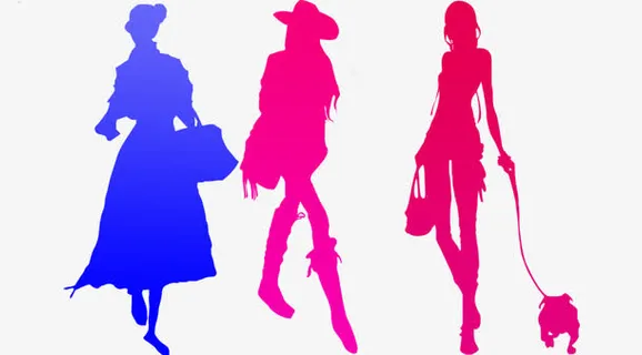 时尚三色人免抠