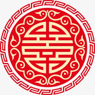红色中国风喜字装饰免抠
