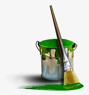 油漆桶与刷子免抠