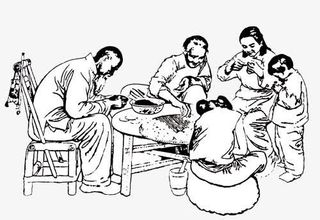 简笔画 农家乐免抠