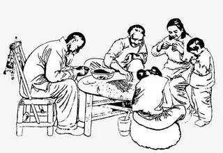 简笔画 农家乐免抠