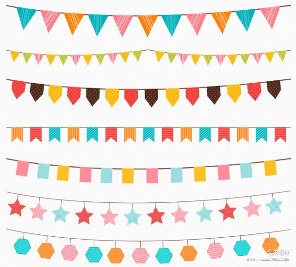 彩旗png素材免抠