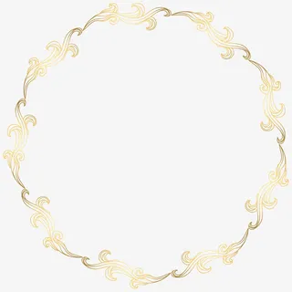 圆形底纹法式边框PNG图片免抠
