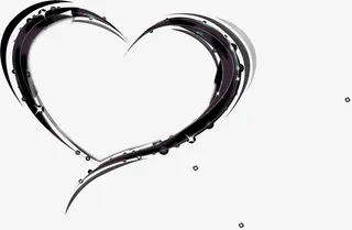 黑色的心形七夕情人节免抠