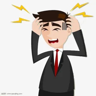 男士惆怅痛苦头疼图案免抠