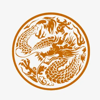 中国龙图腾圆形图案免抠