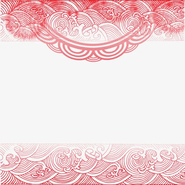 红色喜庆装饰花纹花边免抠