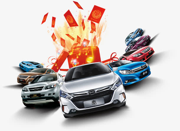 新年大奖轿车SUV车队免抠