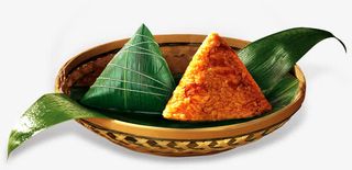 草盘中的粽子免抠