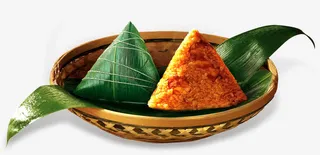 草盘中的粽子免抠