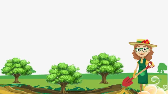 植物的女孩免抠