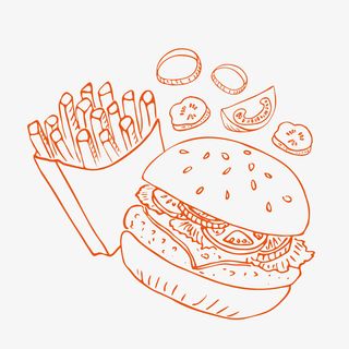 卡通橙色肯德基矢量图免抠