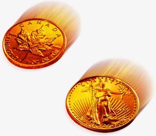 中国金币创意花纹免抠