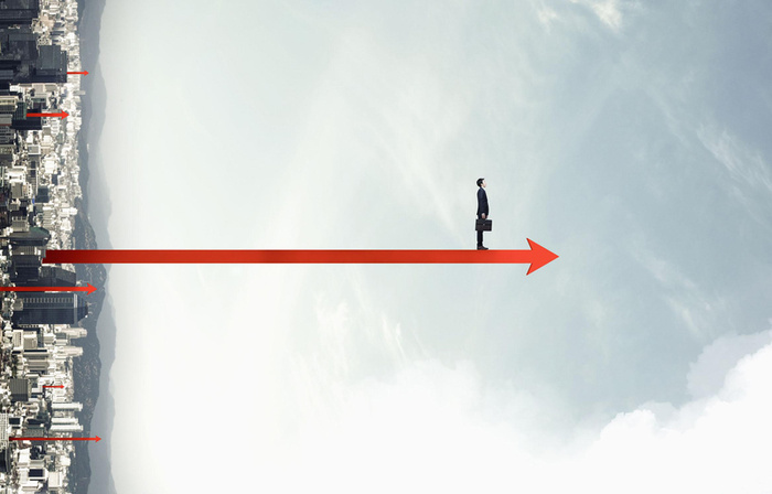 商务箭头云海平面广告高清