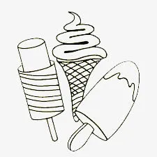 夏日儿童喜爱食物简笔画免抠