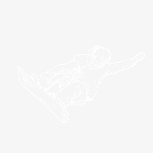 滑雪比赛手绘矢量图免抠