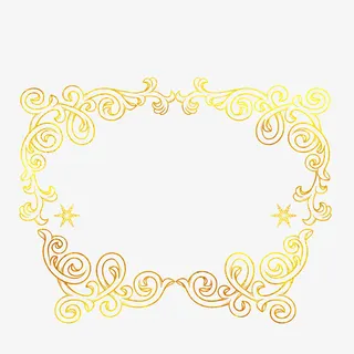 圣诞节烫金装饰边框花纹免抠图免抠
