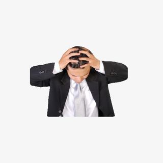 西装男子脱发烦恼png免抠