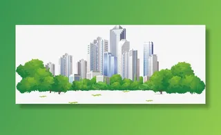 矢量大厦免抠标签元素