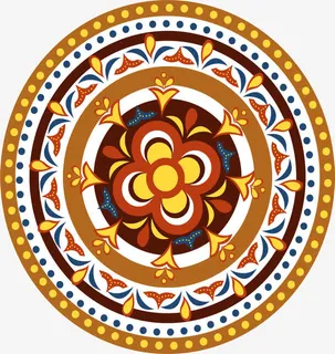 黄色中国风古典花纹免抠