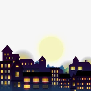 矢量城市的夜免抠