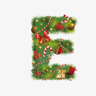 数字字母 礼盒装饰 字母E免抠