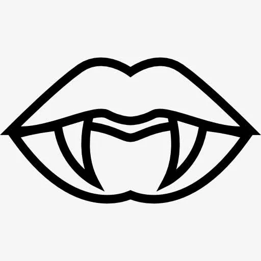 嘴嘴尖牙轮廓图标免抠