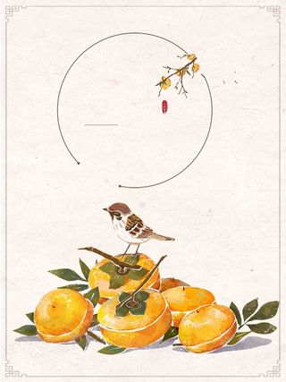 唯美插画中国风二十四节气秋分宣传高清