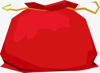 矢量手绘红色礼袋免抠