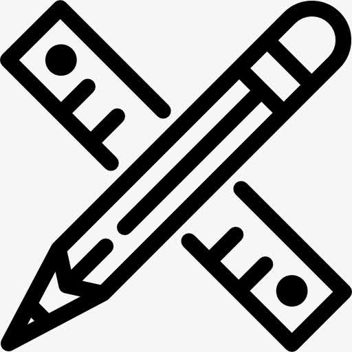 铅笔和直尺划线图标免抠