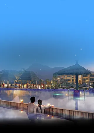 旅游温泉活动海报背景素材高清