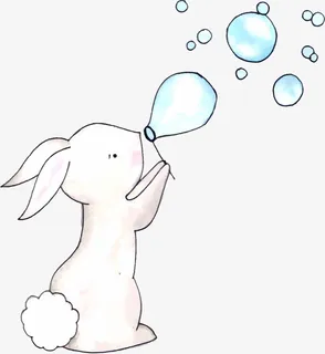 手绘兔子免抠素材免抠