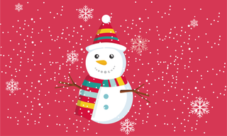 圣诞雪人红色下雪背景高清