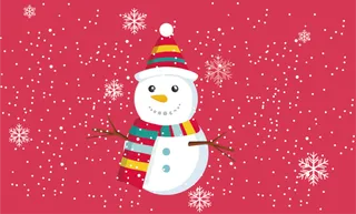 圣诞雪人红色下雪背景高清