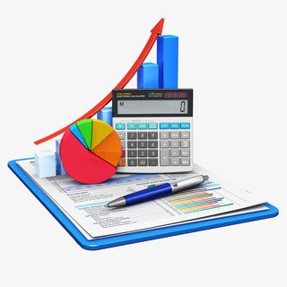 彩色数据增长简约商务免抠