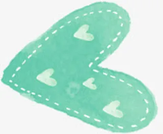 蓝色唯美爱心手绘免抠