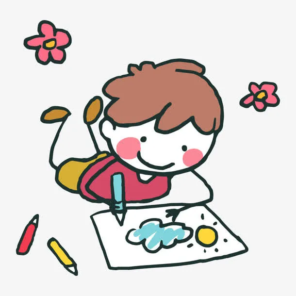 世界儿童日卡通儿童学习教育素材免抠
