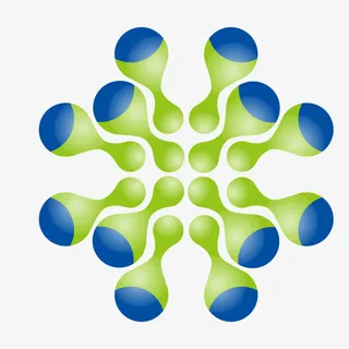 矢量分子式绿色渐变结构免抠