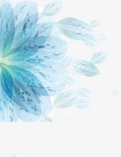 水墨蓝色花朵素材免抠