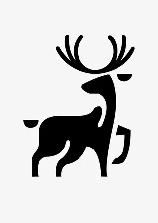 卡通梅花小鹿免抠