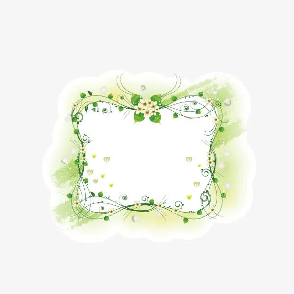 文案背景图案 绿色花纹边框 花