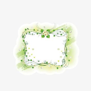 文案背景图案 绿色花纹边框 花