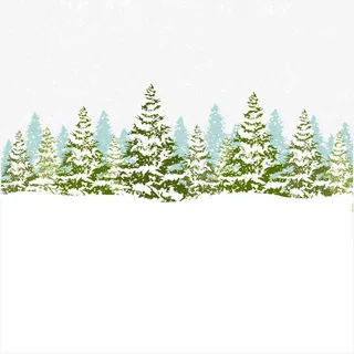 下过雪的圣诞树免抠