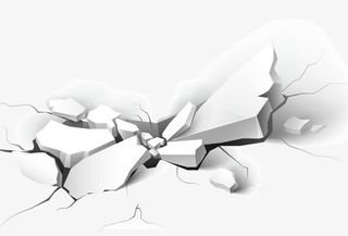 简约白色破裂石块免抠