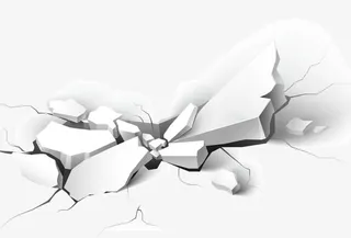 简约白色破裂石块免抠